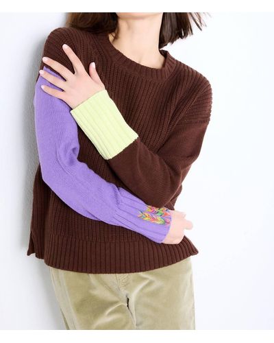 Lisa Todd Power Play Sweater In Rootbeer - Purple