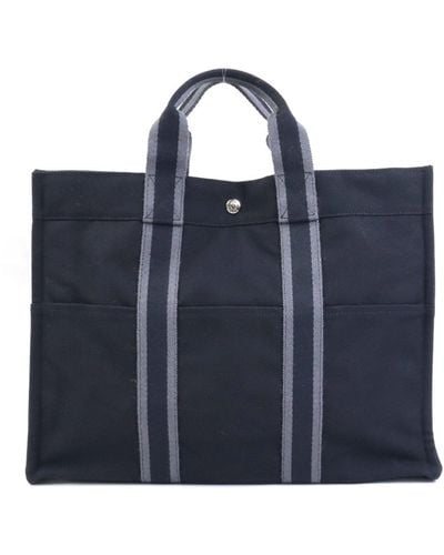 Hermès Canvas Tote Bag (pre-owned) - Blue
