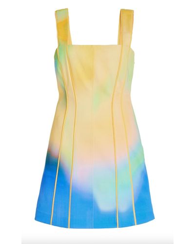 Jonathan Simkhai Lucille Sateen Mini Dress In Meadow - Blue