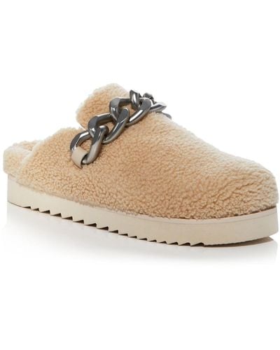 Ash Asghostfur Faux Fur Chain Loafer Slippers - Natural