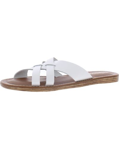Bella Vita Kin-italy Leather Slip On Flat Sandals - White