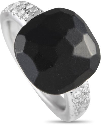 Pomellato Capri 18k Gold Diamond And Jet Ring Po34-012524 - Black