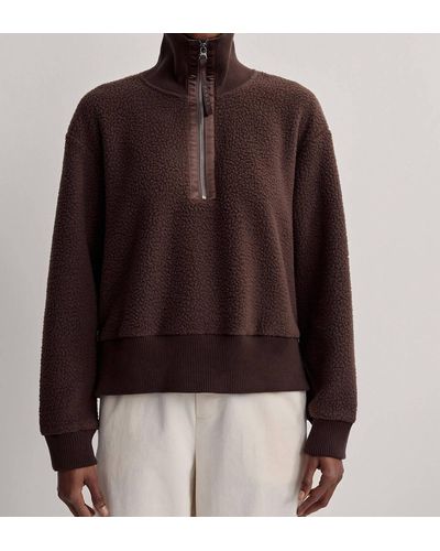 Varley Roselle Half-zip Fleece Sweatshirt - Brown