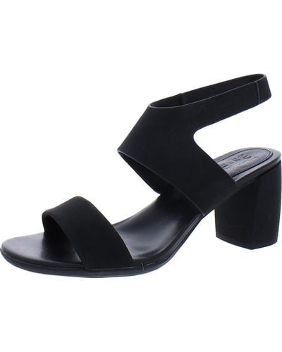 Naturalizer Trace Ankle Faux Leather Block Heel Ankle Strap - Black