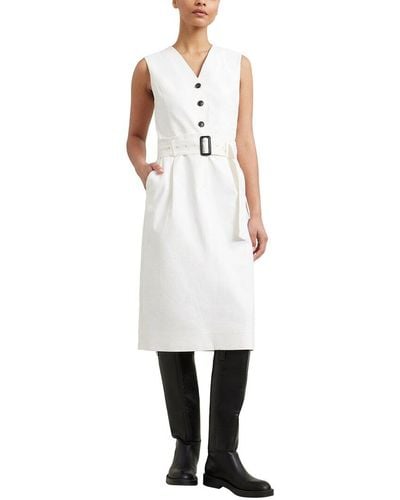 MODERN CITIZEN Shanti Twill Belted Dress - White