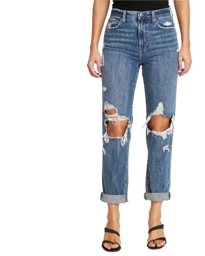 Pistola Presley High Rise Relaxed Roller Jean - Blue