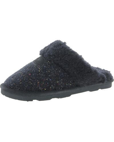 BEARPAW Collette Slide-on Shimmer Wool Slippers - Blue