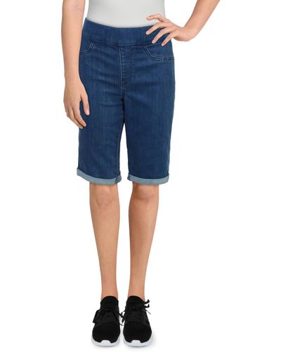 NYDJ Knit Midi Denim Shorts - Blue