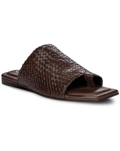 Golo Chic Woven Porcini Leather Slip-on Sandal - Brown