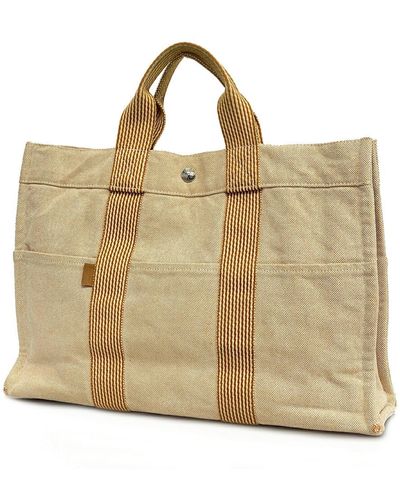 Hermès Tote Bag Canvas Tote Bag (pre-owned) - Metallic