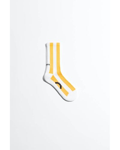 Socksss Tennis Stripes Sunbeam Socks - White