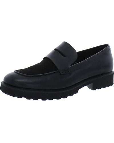 Cole Haan Geneva Faux Leather Slip On Loafers - Black