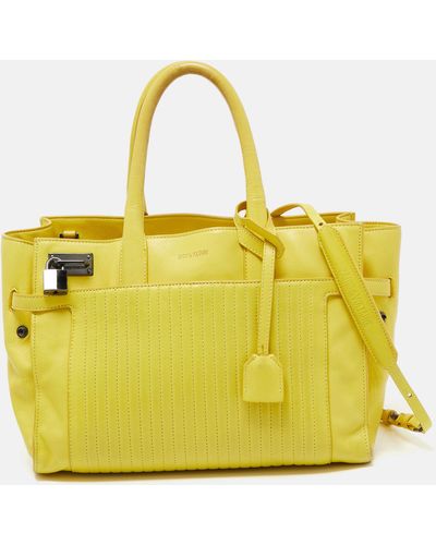 Zadig & Voltaire Leather Medium Candide Tote - Yellow