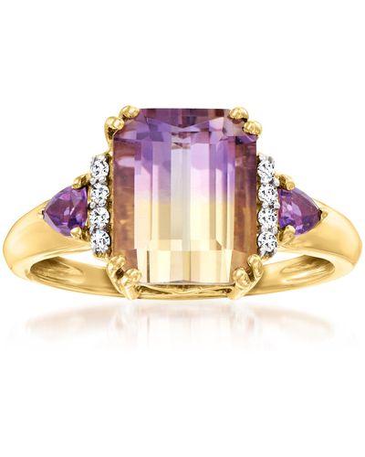 Ross-Simons Ametrine Ring With . Amethysts And Diamond Accents - Pink