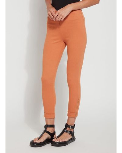 Lyssé Cropped Zip Hem Denim - Orange