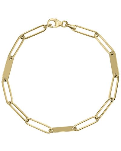 Monary 14k Yellow Gold 3.8mm Paperclip Bracelet With Accents And A Lobster Clasp - Metallic