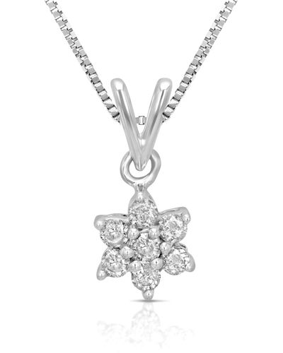 Vir Jewels 1/5 Cttw Diamond Cluster Composite Pendant Necklace 10k Gold - Metallic