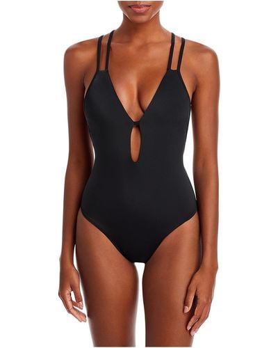 Peixoto Solid Polyester One-piece Swimsuit - Blue