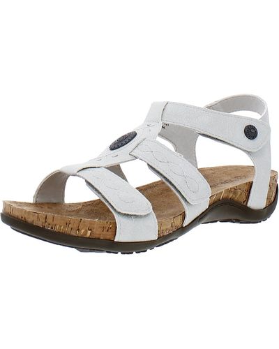 BEARPAW Ridley Ii Faux Leather Open Toe Wedge Sandals - Metallic