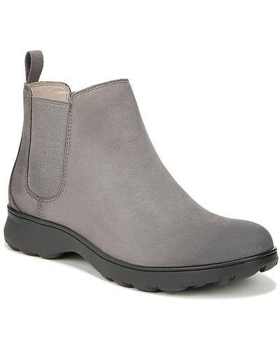 Vionic Evergreen Leather Slip On Ankle Boots - Gray