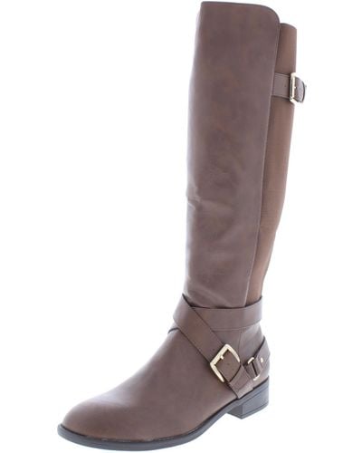 Thalia Sodi Vada Faux Leather Over-the-knee Riding Boots - Brown