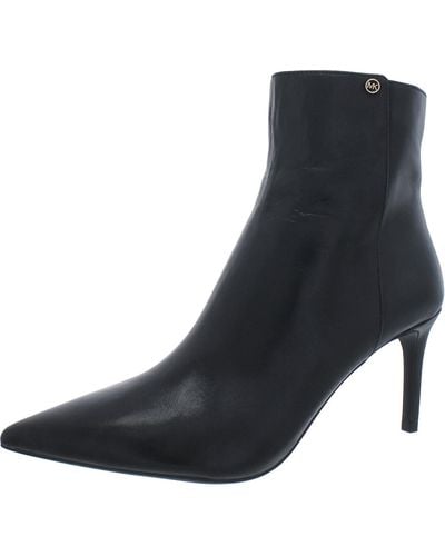 MICHAEL Michael Kors Alina Flex Leather Pointed Toe Ankle Boots - Black