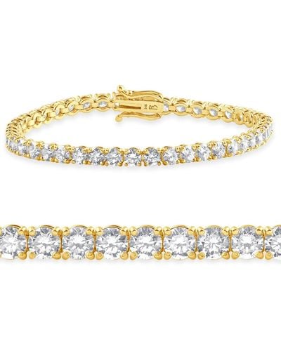 Pompeii3 10 Ct Lab Grown Diamond Tennis Bracelet 14k Yellow Gold 7" - Metallic