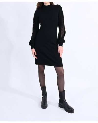 Molly Bracken Lace Insert Sleeve Dress - Black