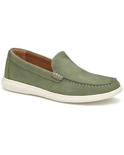 Johnston & Murphy Brannon Faux Leather Slip I Loafers - Green