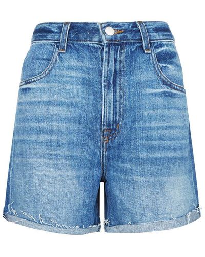 J Brand Joan High Rise Denim Shorts - Blue