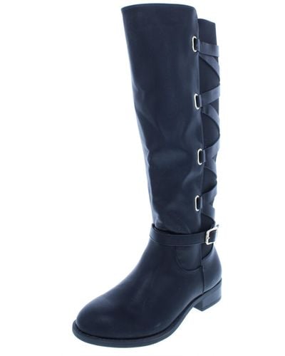 Thalia Sodi Veronika Faux Leather Wide Calf Over-the-knee Boots - Blue