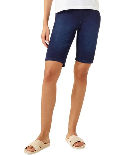 Hue Knee Stretch Bermuda Shorts - Blue