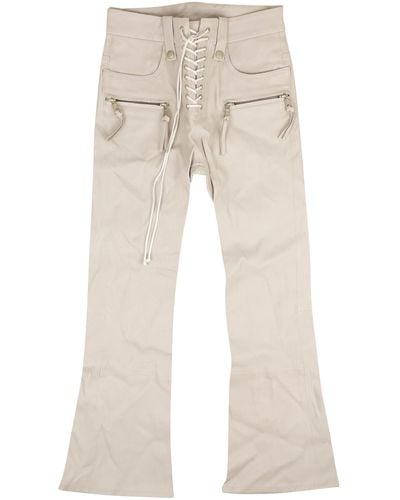 Unravel Project Leather Lace Up Pants - Tan - Natural