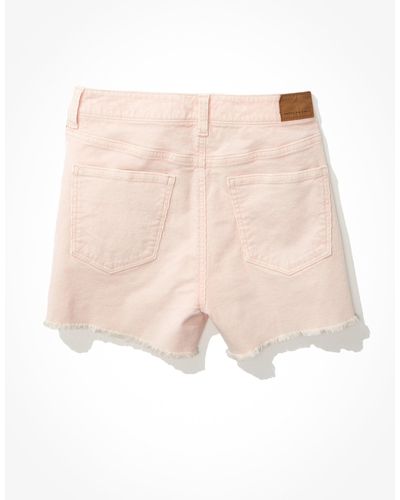 American Eagle Outfitters Ae Stretch Corduroy Mom Shorts - Pink