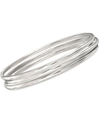 Ross-Simons Italian Sterling Silver Jewelry Set: 3 Polished Bangle Bracelets - White