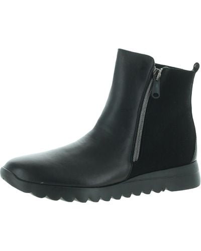 Munro Ashcroft Leather Booties Ankle Boots - Black