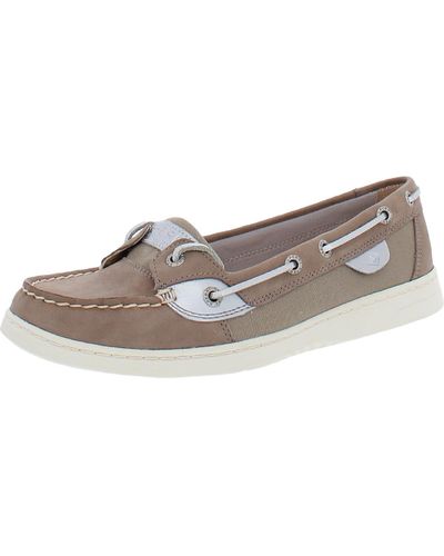Sperry Top-Sider Angelfish Starlight Leather Shimmer Boat Shoes - Natural