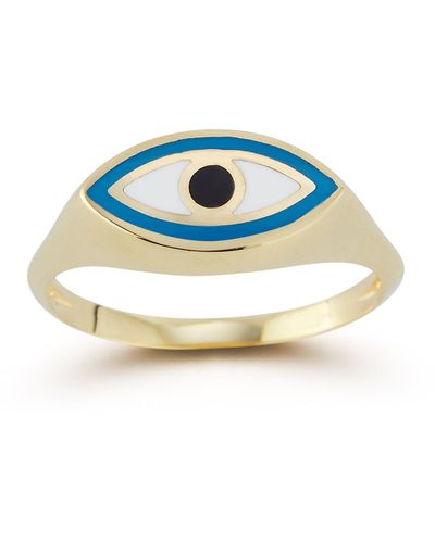 Ember Fine Jewelry 14k Gold Evil Eye Ring - Blue