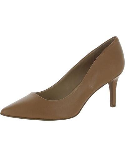 Alfani Jeules 2 Leather Stiletto Pointed Toe Heels - Brown