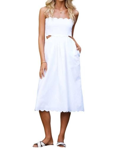Bishop + Young Scalloped Cutout Dress - White