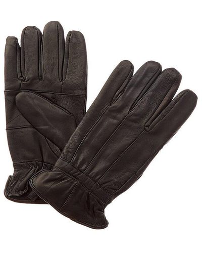 Surell Pieced Leather Gloves - Black