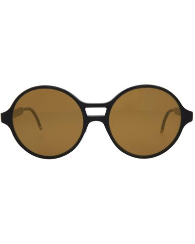 Thom Browne Oval-frame Acetate Sunglasses - Brown