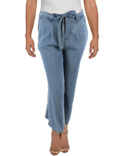 Standards & Practices High Waisted Paperbag Pants - Blue