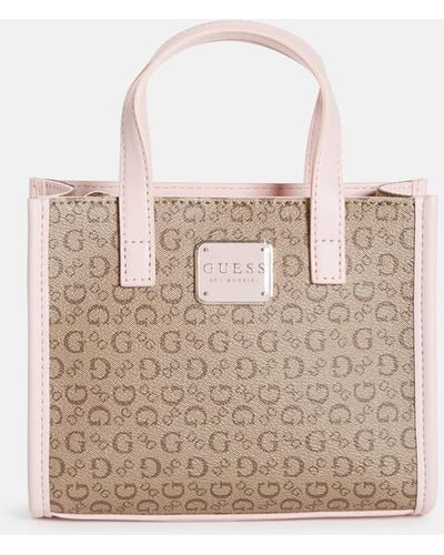 Guess Factory Daxton Logo Satchel in Natural