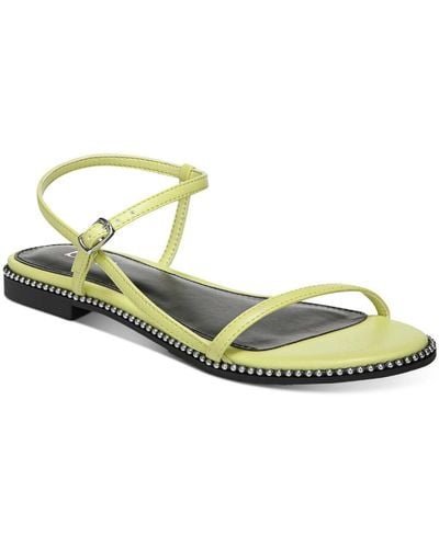 BarIII Pami Faux Leather Embellished Slingback Sandals - Green