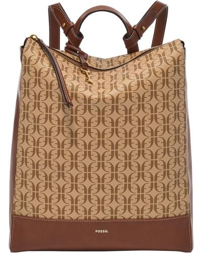 Fossil Elina Printed Convertible Backpack - Brown
