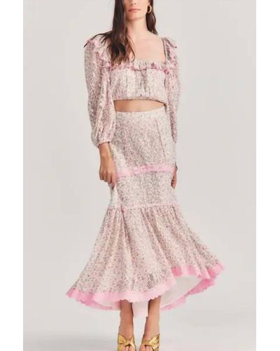 LoveShackFancy Sisto Skirt - Pink