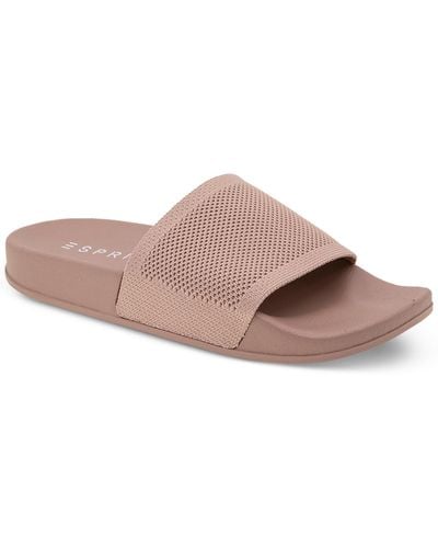 Esprit March Knit Footbed Slide Sandals - Brown