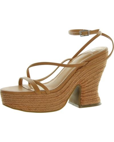 Marc Fisher Fetch Strappy Buckle Ankle Strap - Natural