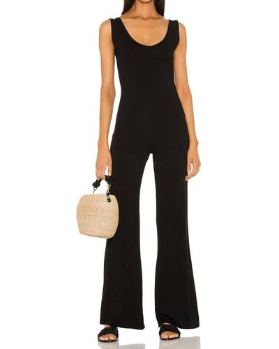 Indah Hazy Solid Cozy All In On Playsuit In Black